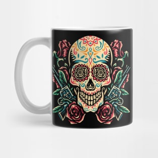 Calavera y Rosas - dia de los muertos Mug